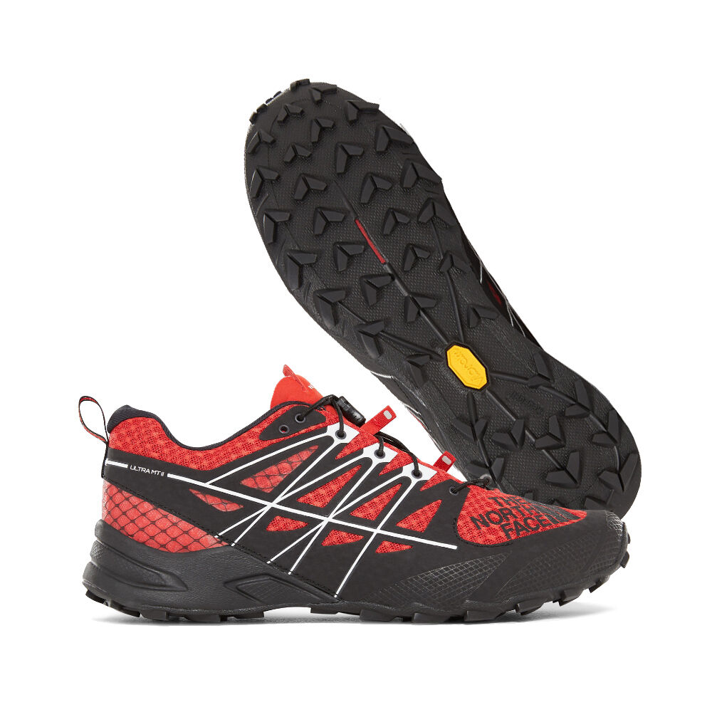 Vibram Sole The North Face Ultra MT II Mens Running Shoes Black/Red Australia (KTB849165)